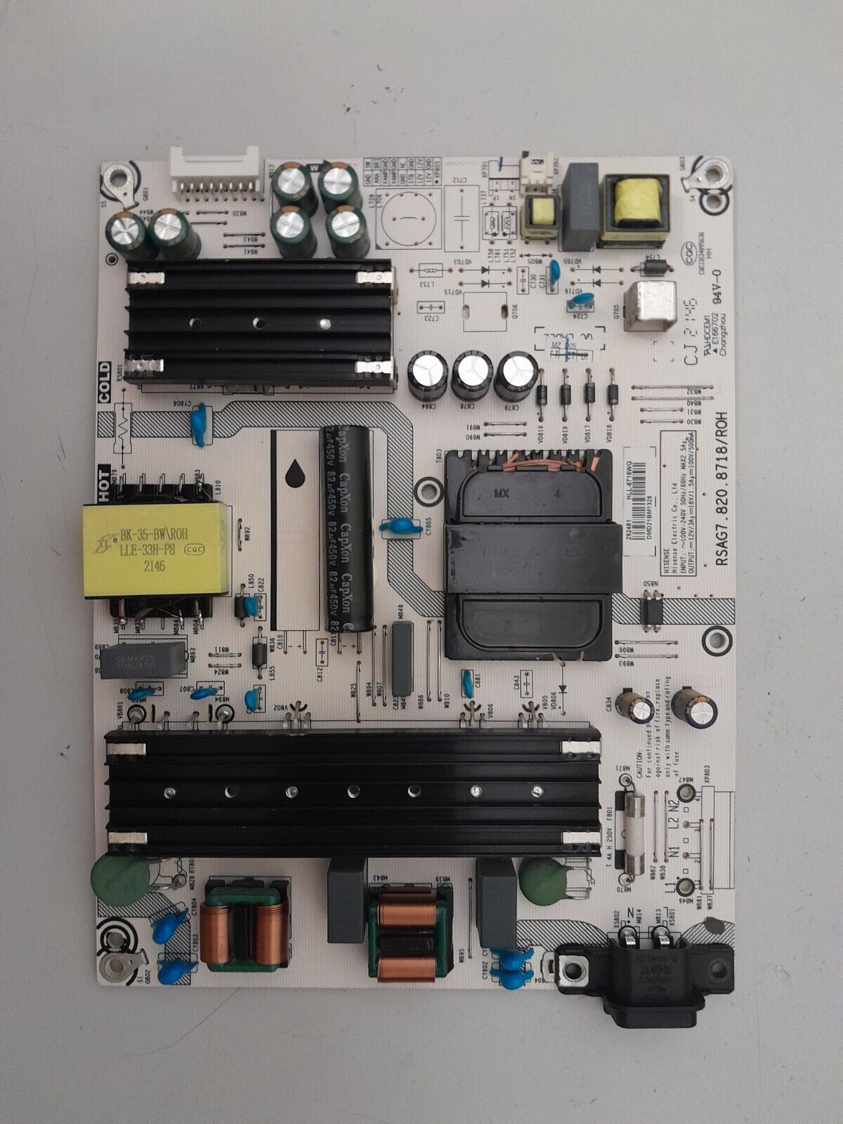 GENUINE HISENSE 43A7G POWER SUPPLY BOARD RSAG7.820.8718 HLL-8718WG 292481