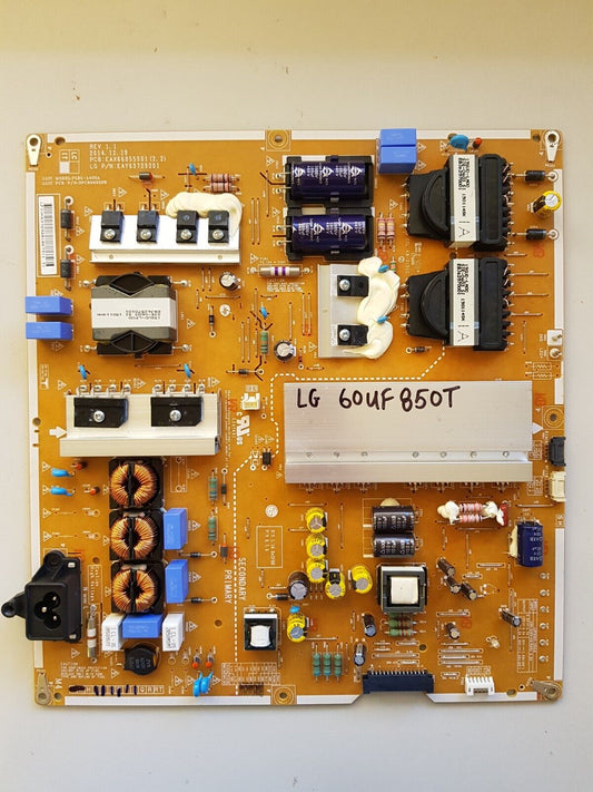 GENUINE LG 60UF850T POWER SUPPLY BOARD EAY63729201 EAX66055501 LGP6065-15UL6