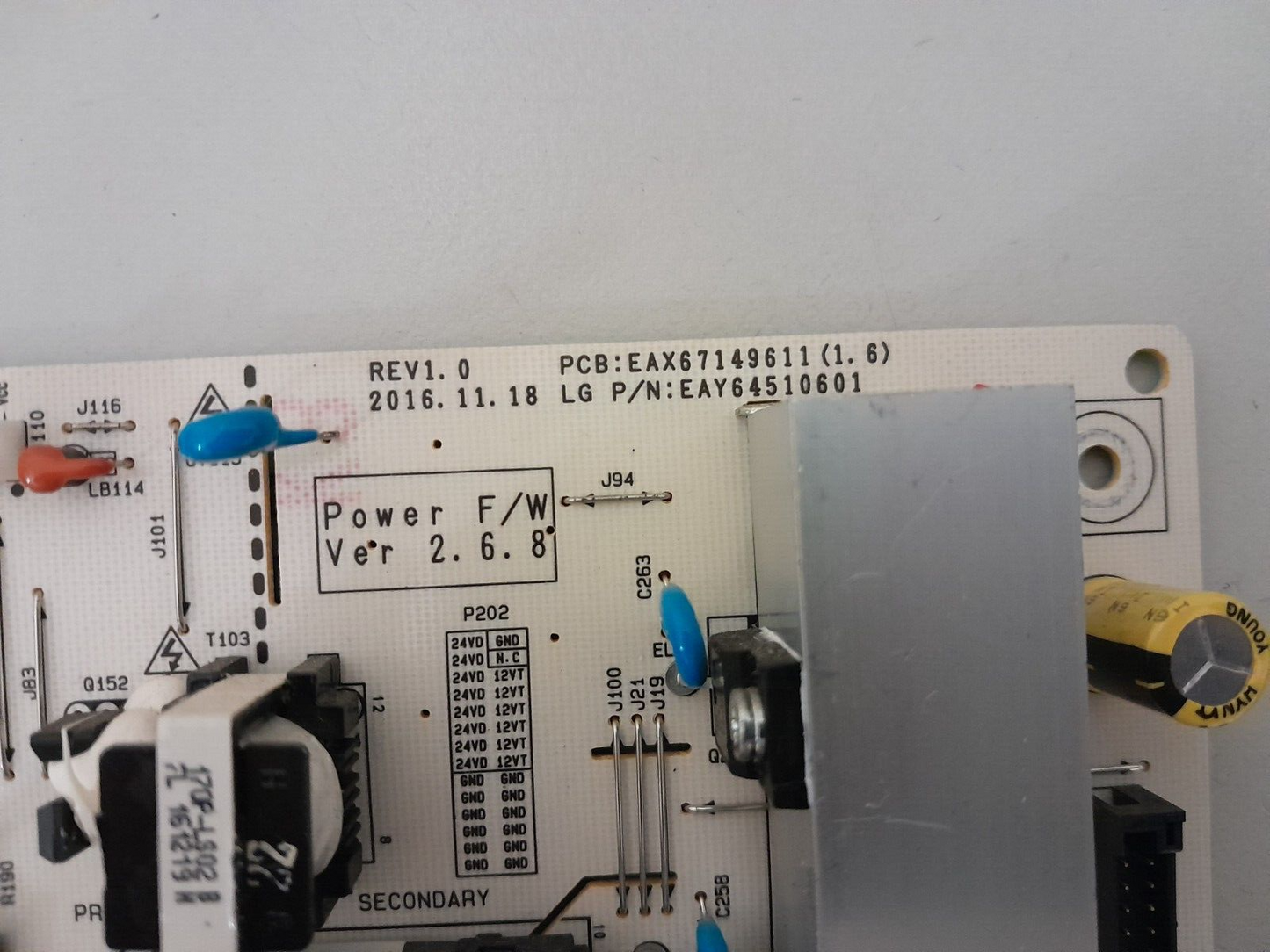 GENUINE LG OLED 55C7T POWER SUPPLY BOARD EAY64510601