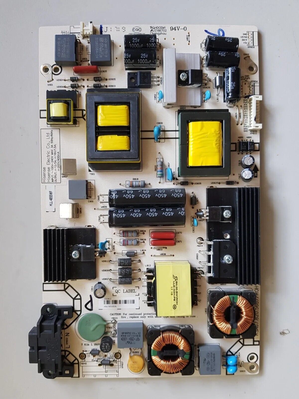 GENUINE HISENSE 50N4 POWER SUPPLY BOARD RSAG7.820.5687 HLL-4855WF 192853
