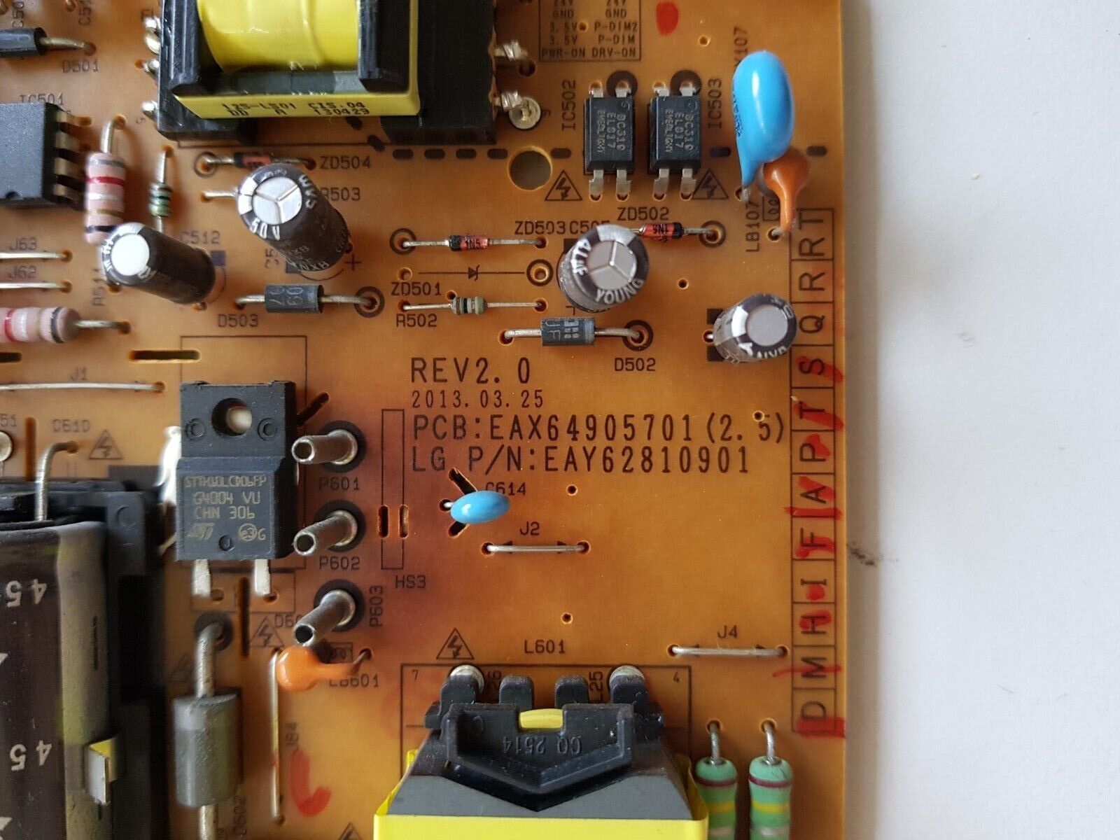 GENUINE LG 47LA740T POWER SUPPLY BOARD EAX64905701 (2.5) EAY62810901