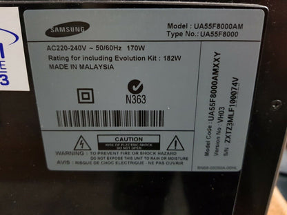 GENUINE Samsung UA55F8000AMXXY (Version VH03) Main Board Camera - BN96-26578A