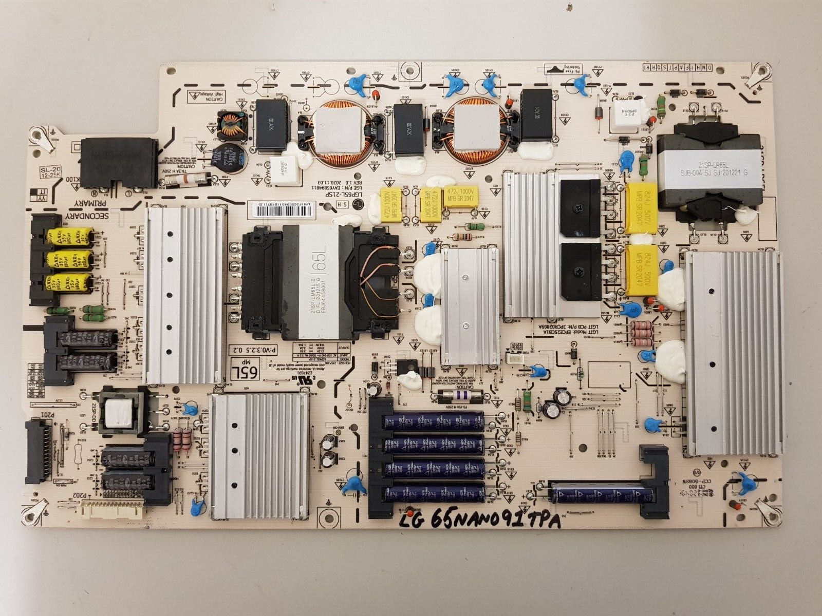 GENUINE LG 65NANO91TPA POWER SUPPLY BOARD LG65L-21SP EAY65894811 REV 1.0