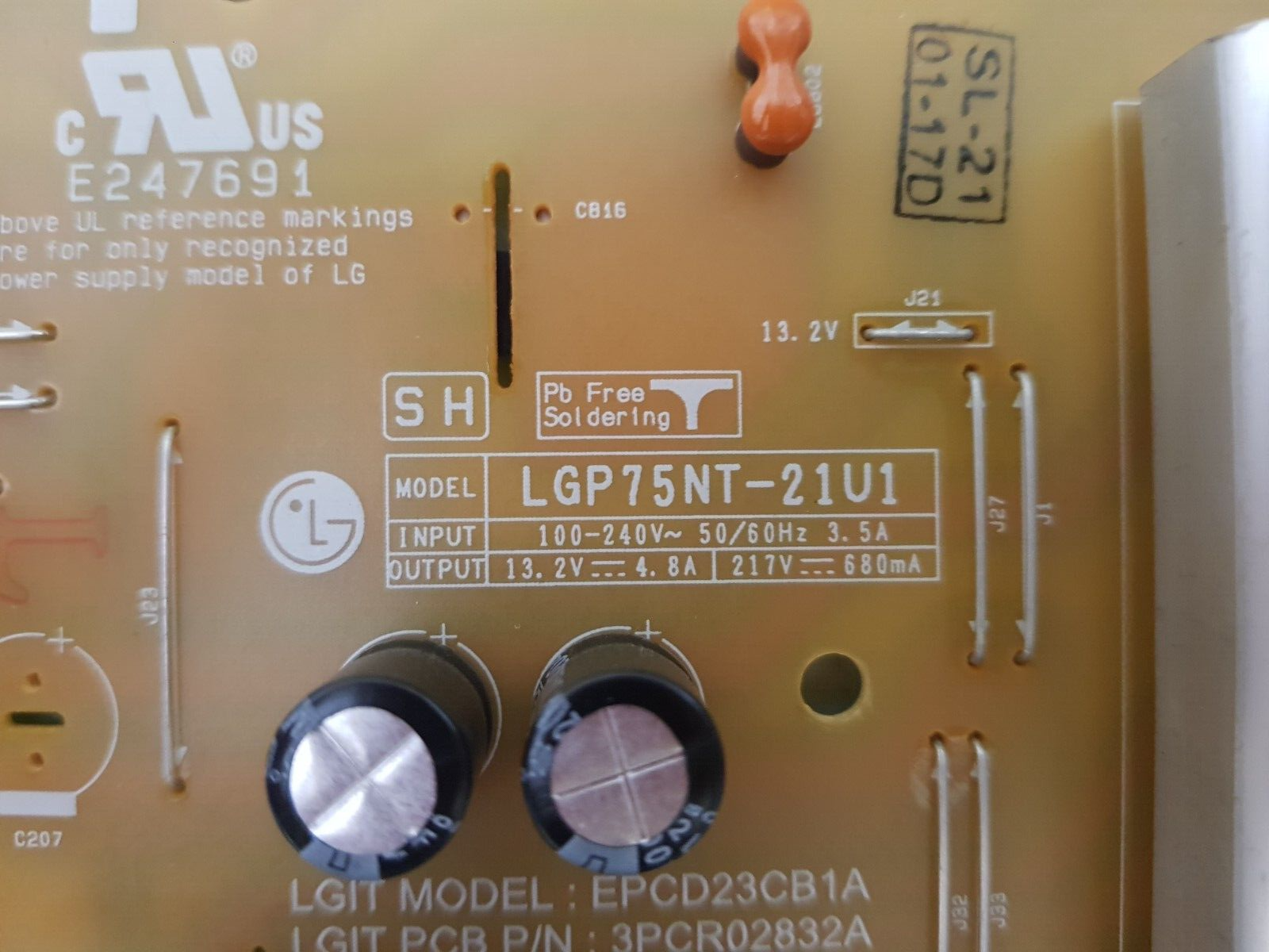 GENUINE LG 75UP8000 POWER SUPPLY BOARD EAY65895541 EAX69501501 1.5 LGP75NT-21U1