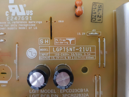 GENUINE LG 75UP8000 POWER SUPPLY BOARD EAY65895541 EAX69501501 1.5 LGP75NT-21U1