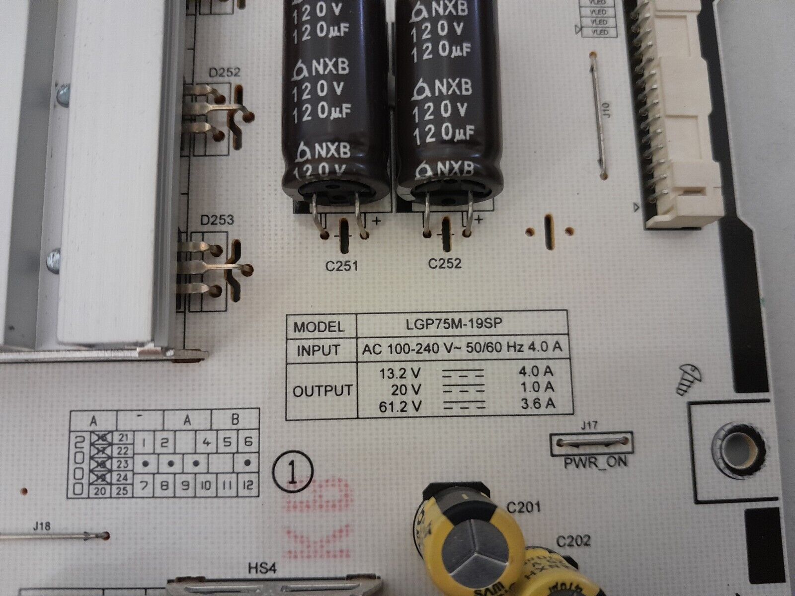 GENUINE LG 75SM9400PTA POWER SUPPLY BOARD  EAY65169931 LGP75M-19SP