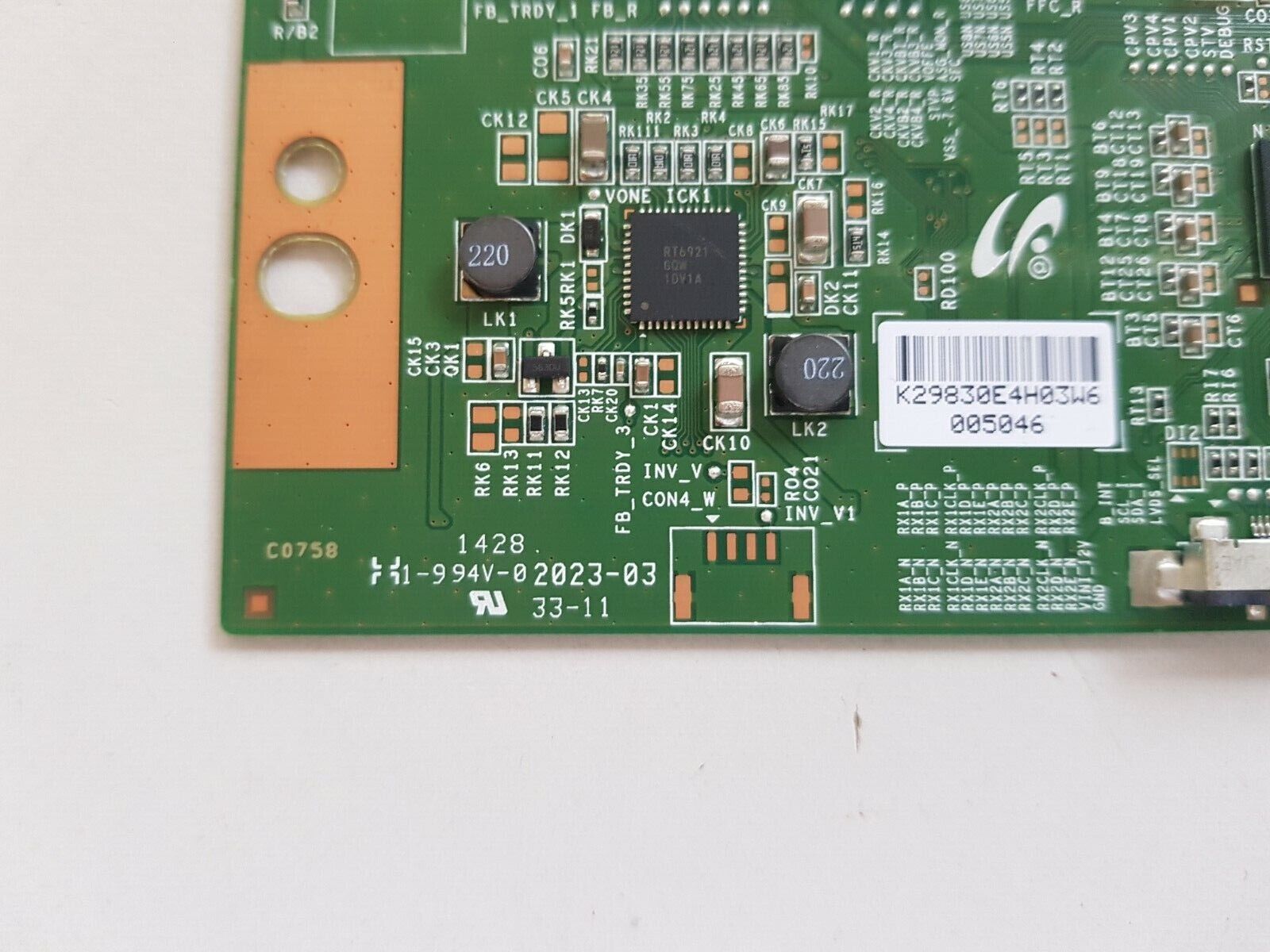 GENUINE HISENSE 40K220PW - T.CON BOARD (14Y_EF11_TA2C2LV0.1)