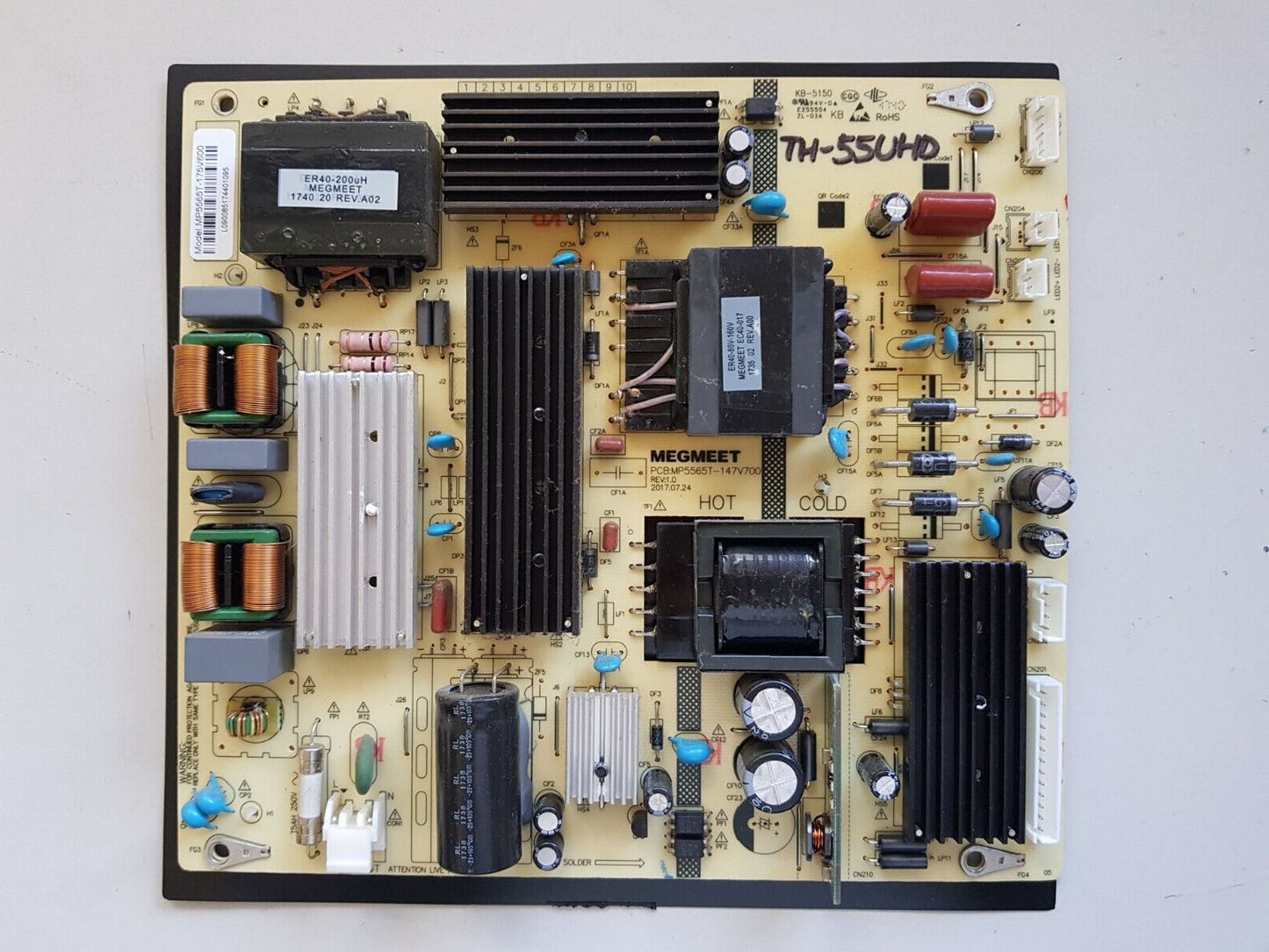 GENUINE THORN TH-55UHD POWER SUPPLY BOARD MP5565T-175V600 MP5565T-147V700