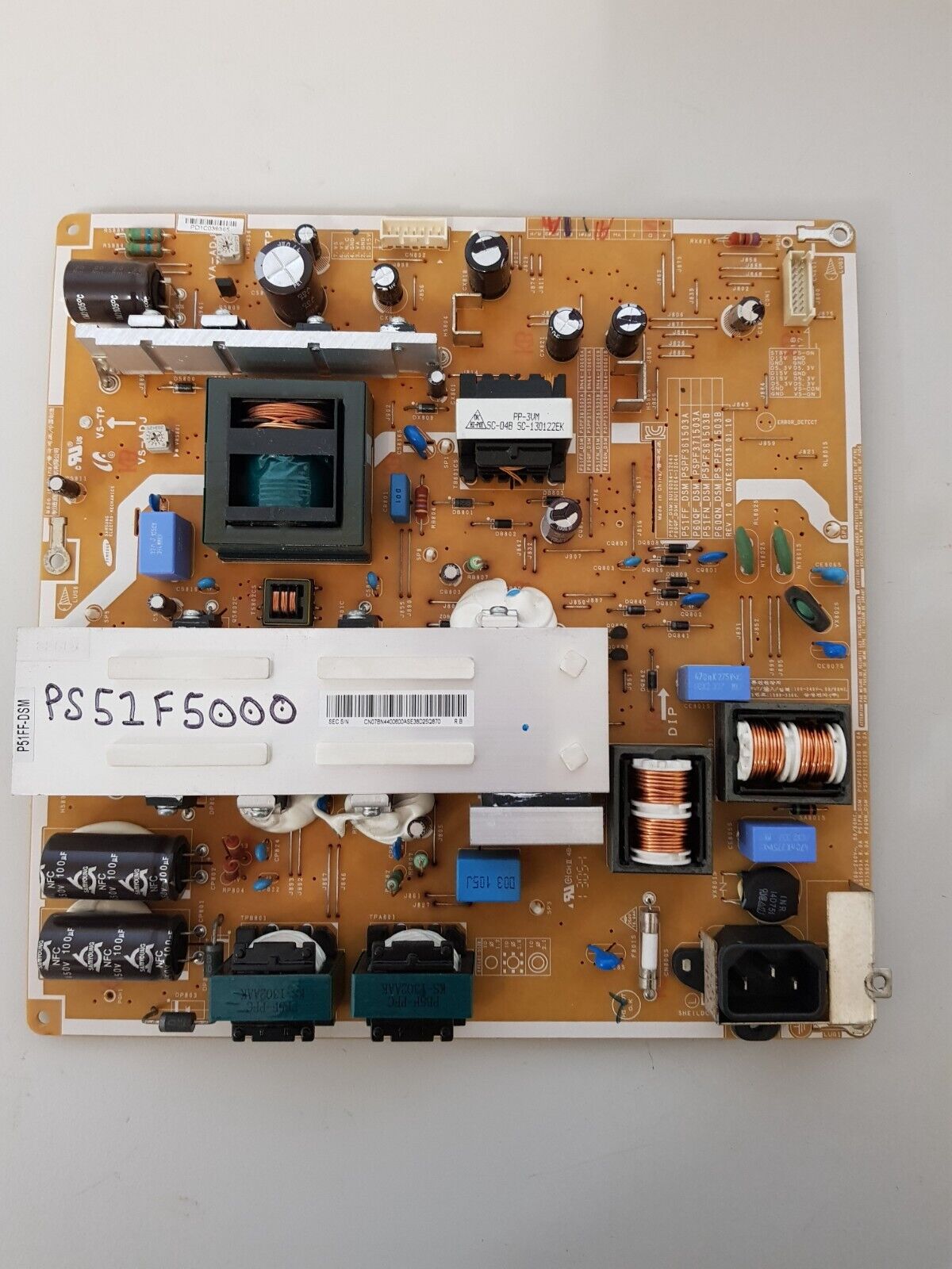 GENUINE SAMSUNG PLASMA PS51F5000 POWER SUPPLY BOARD BN44-00600A 