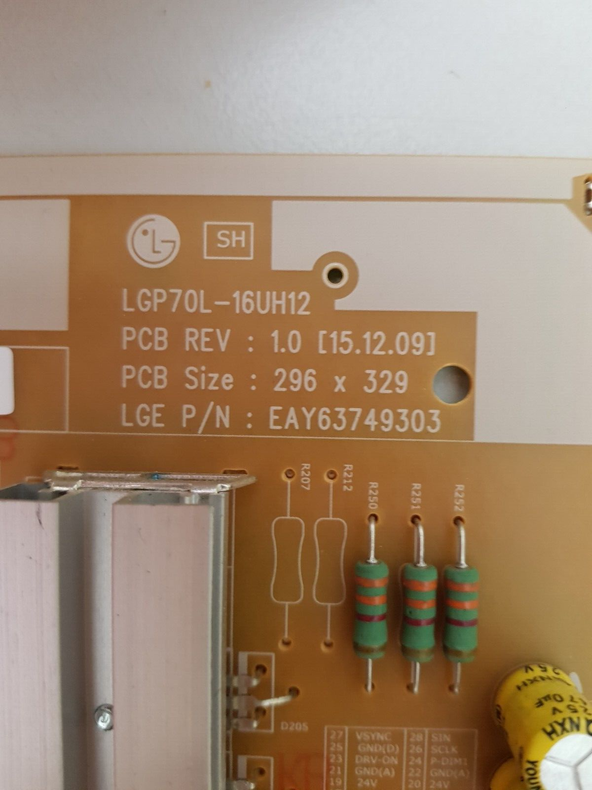 GENUINE LG 70UH635T POWER SUPPLY BOARD EAY63749303 LGP70L-16UH12