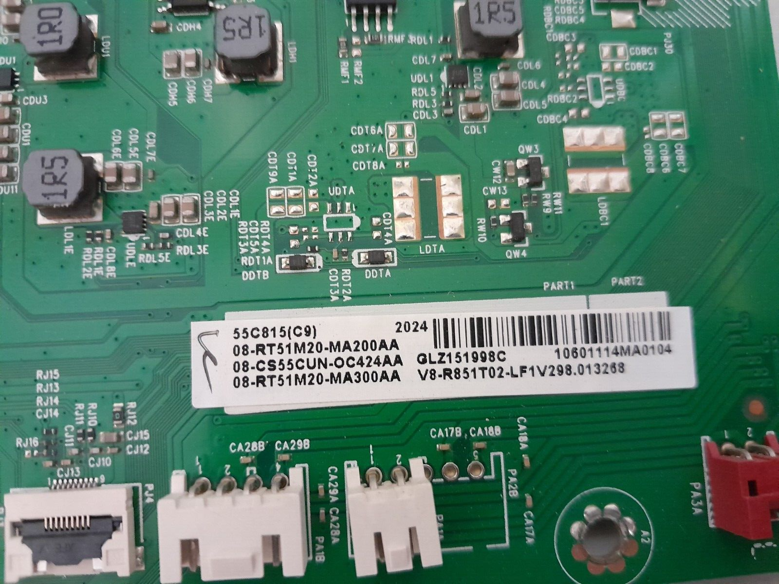 GENUINE TCL 55C815 MAIN BOARD 40-RT51M1-MAB2HG RT2851 08-CS55CUN-OC424AA