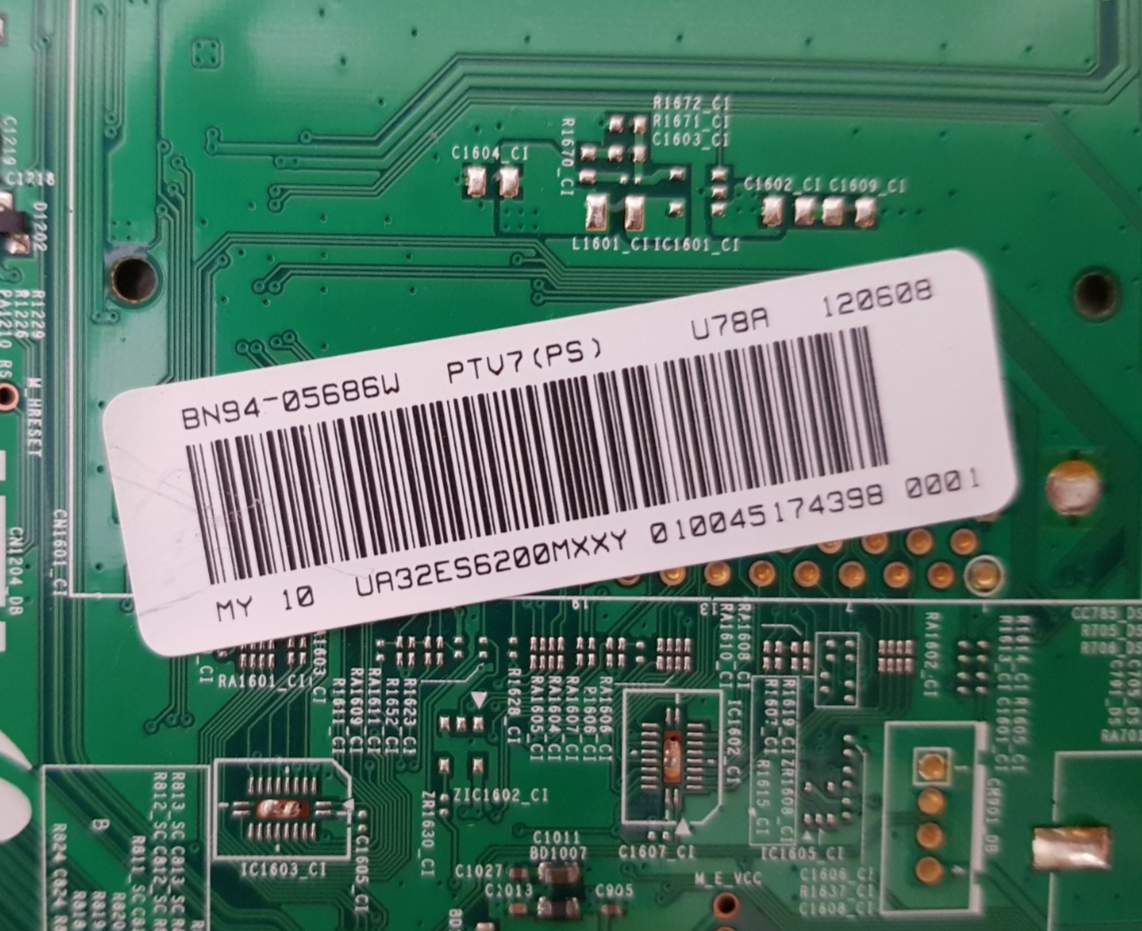 GENUINE SAMSUNG UA32ES6200 MXXY (VER ASA01) MAIN BOARD BN94-05686W