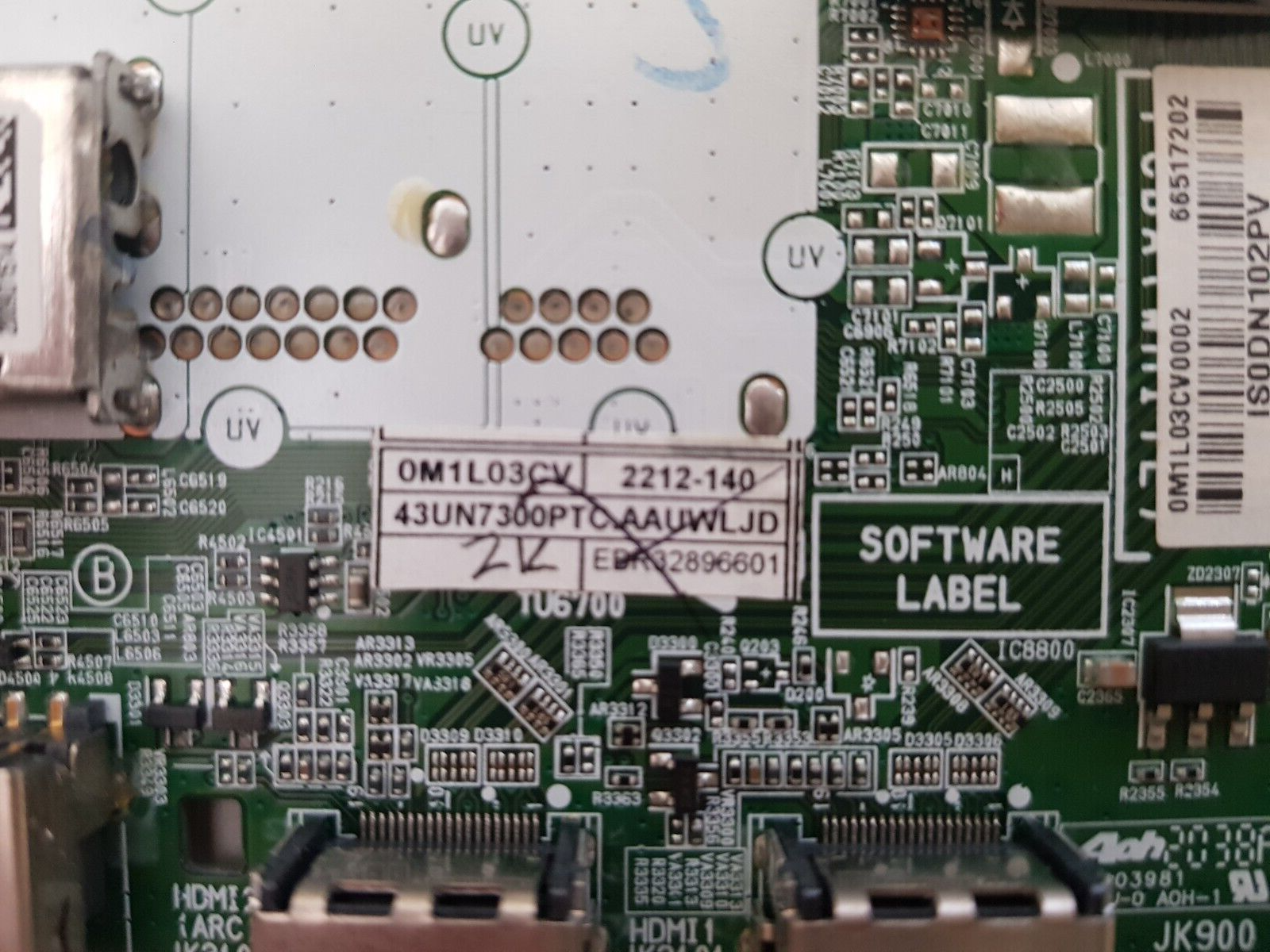 GENUINE LG 43UN7300PTC MAIN BOARD EAX69083603 (1.0) EBR32896601 66517202