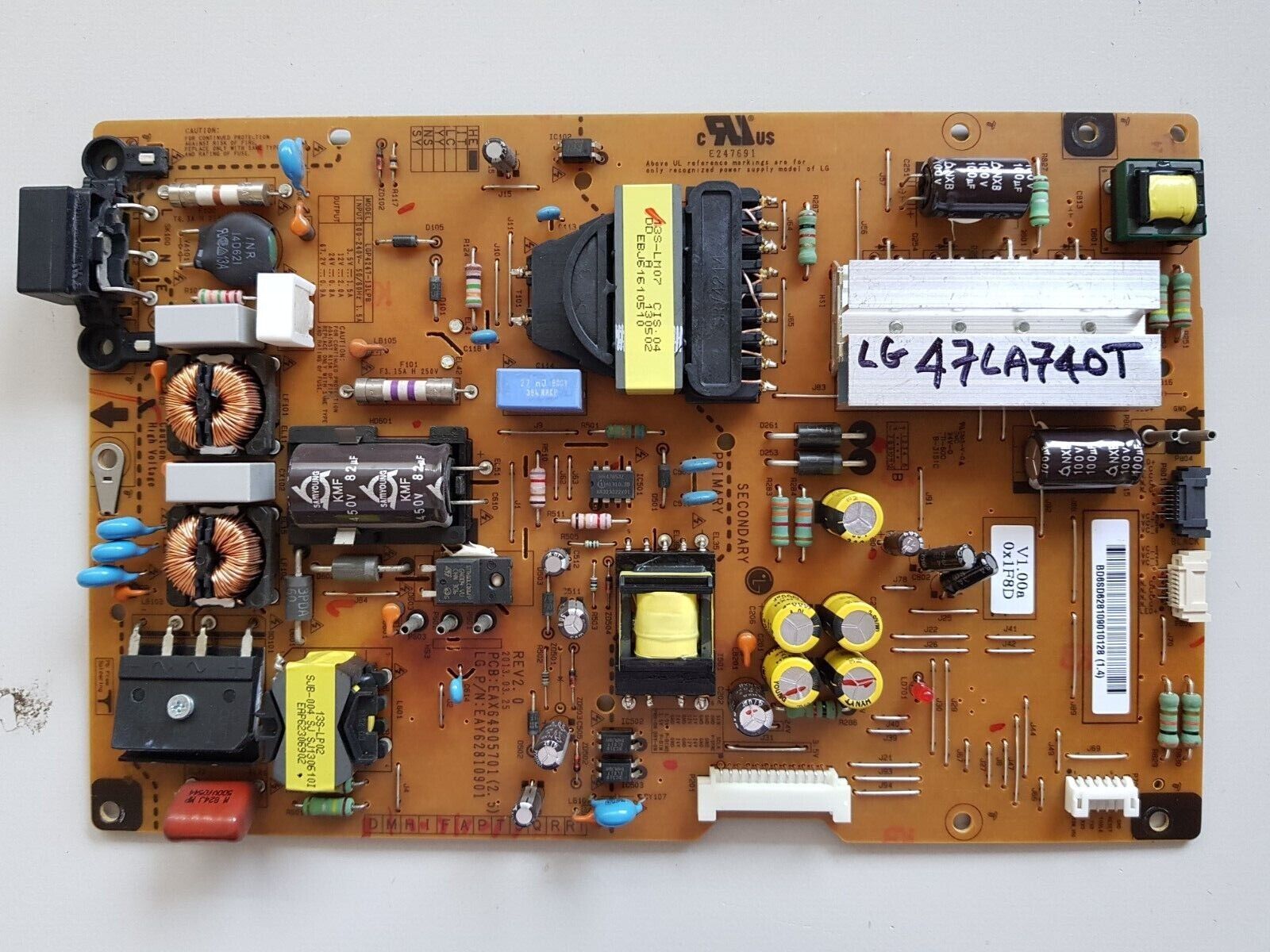 GENUINE LG 47LA740T POWER SUPPLY BOARD EAX64905701 (2.5) EAY62810901