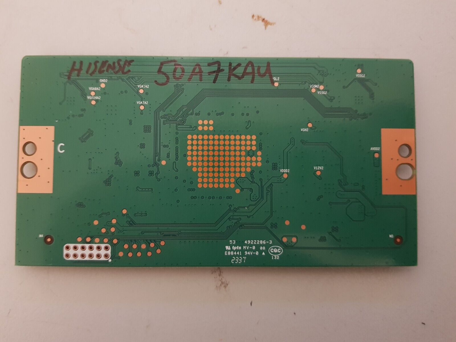 GENUINE HISENSE 50A7KAU TCON BOARD 332228  RSAG7.820.13016