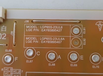 GENUINE LG 65QNED81SRA .AAUFLJD POWER SUPPLY BOARD EAY65895427 LGP65S-23UL6