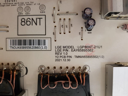 GENUINE LG 86UQ9000PSD POWER SUPPLY BOARD LGP86NT-21U1 EAY65895562