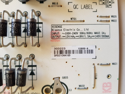 GENUINE HISENSE 65A7G POWER SUPPLY BOARD RSAG7.820.10889 303223