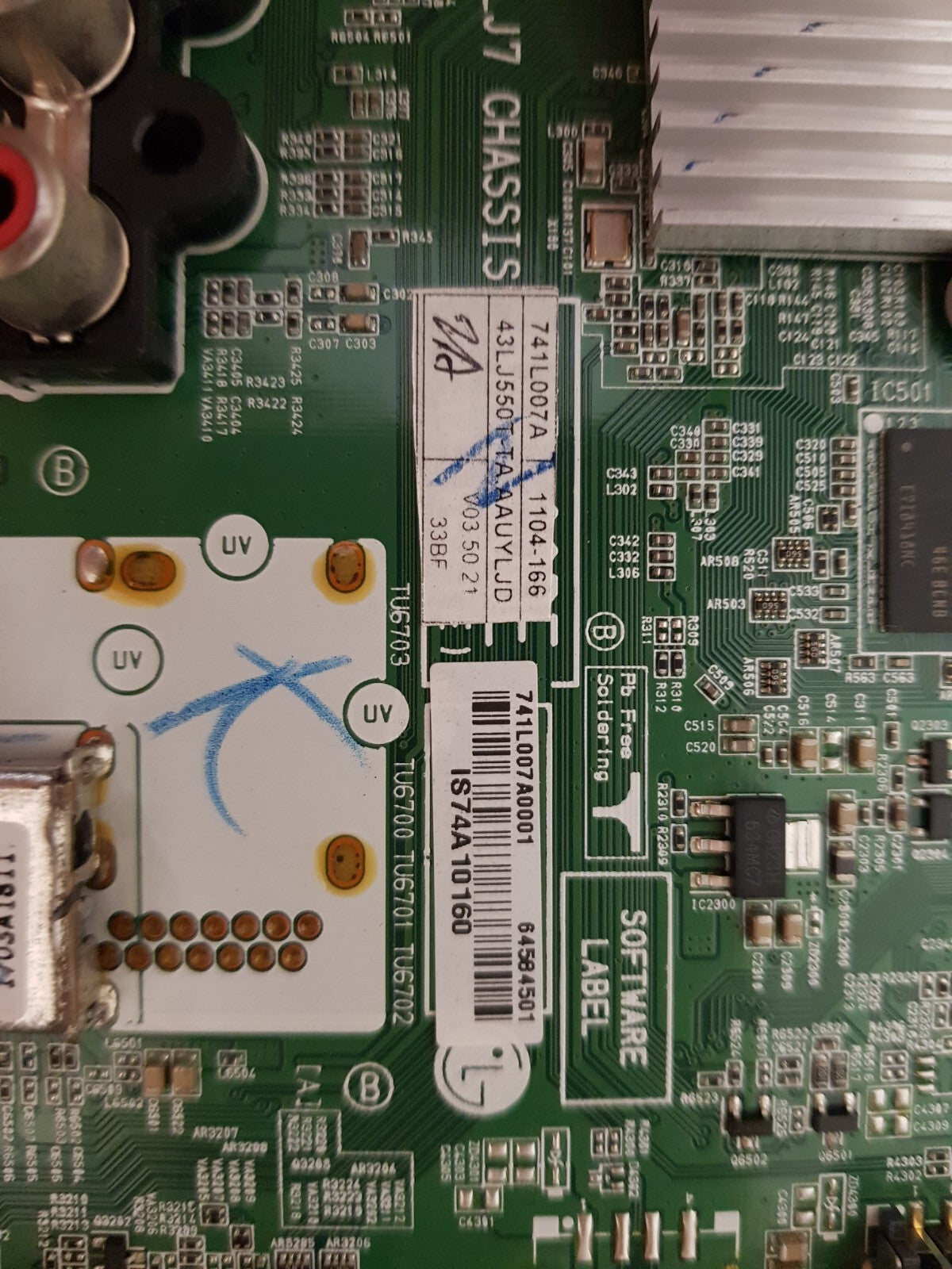 GENUINE LG 43LJ550T-TA .AAUYLJD MAIN BOARD EAX67148704 1.0 64585401