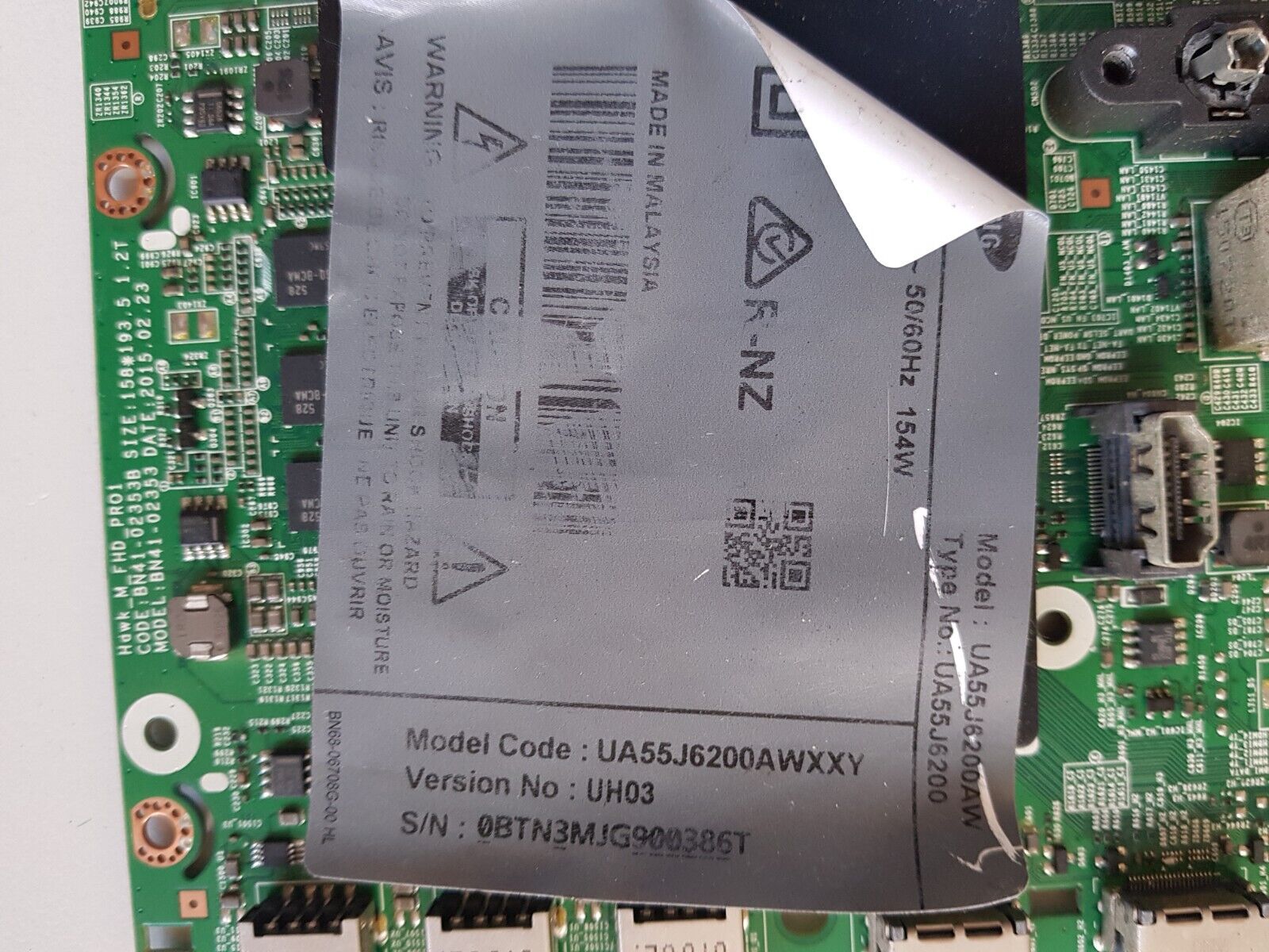 GENUINE SAMSUNG UA55J6200 (VER UH03) MAIN BOARD BN94-10506S