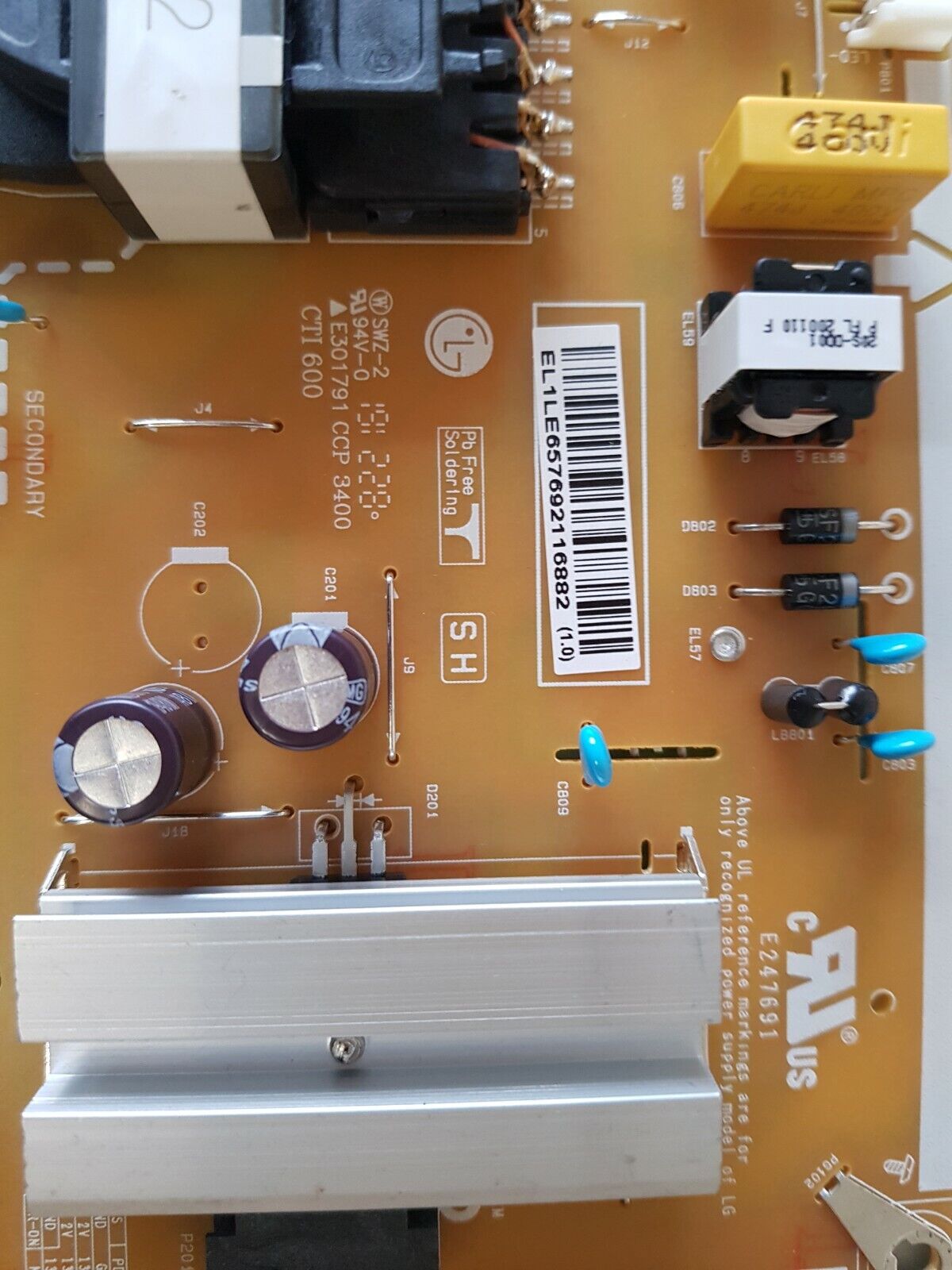 GENUINE LG 65UN7300 POWER SUPPLY BOARD EAY65769211 EAX69083101 LGP65T-20U1