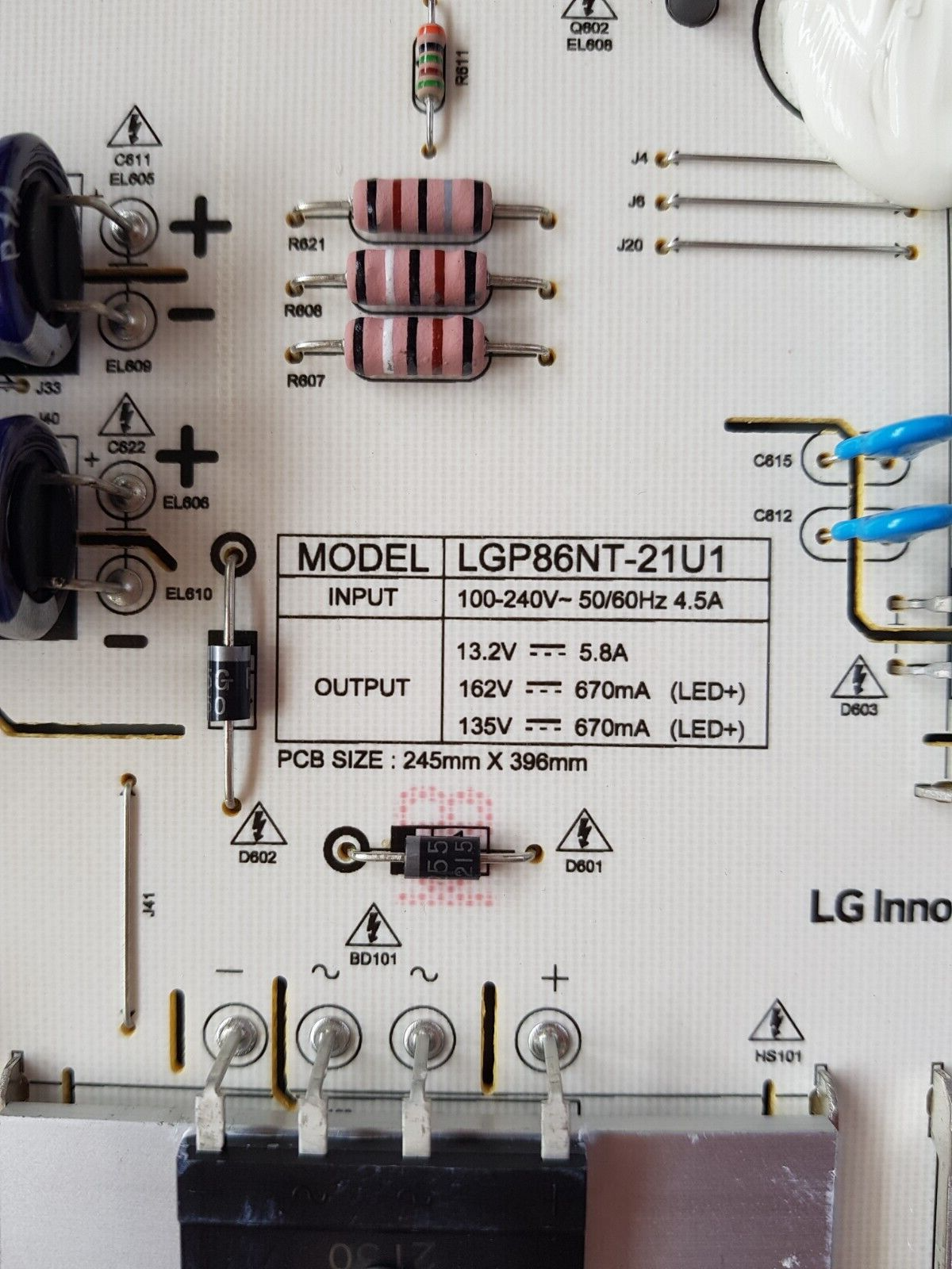 GENUINE LG 86UR640S0TD.AAUYLJD POWER SUPPLY BOARD EAY65895562 LGP86NT-21U1