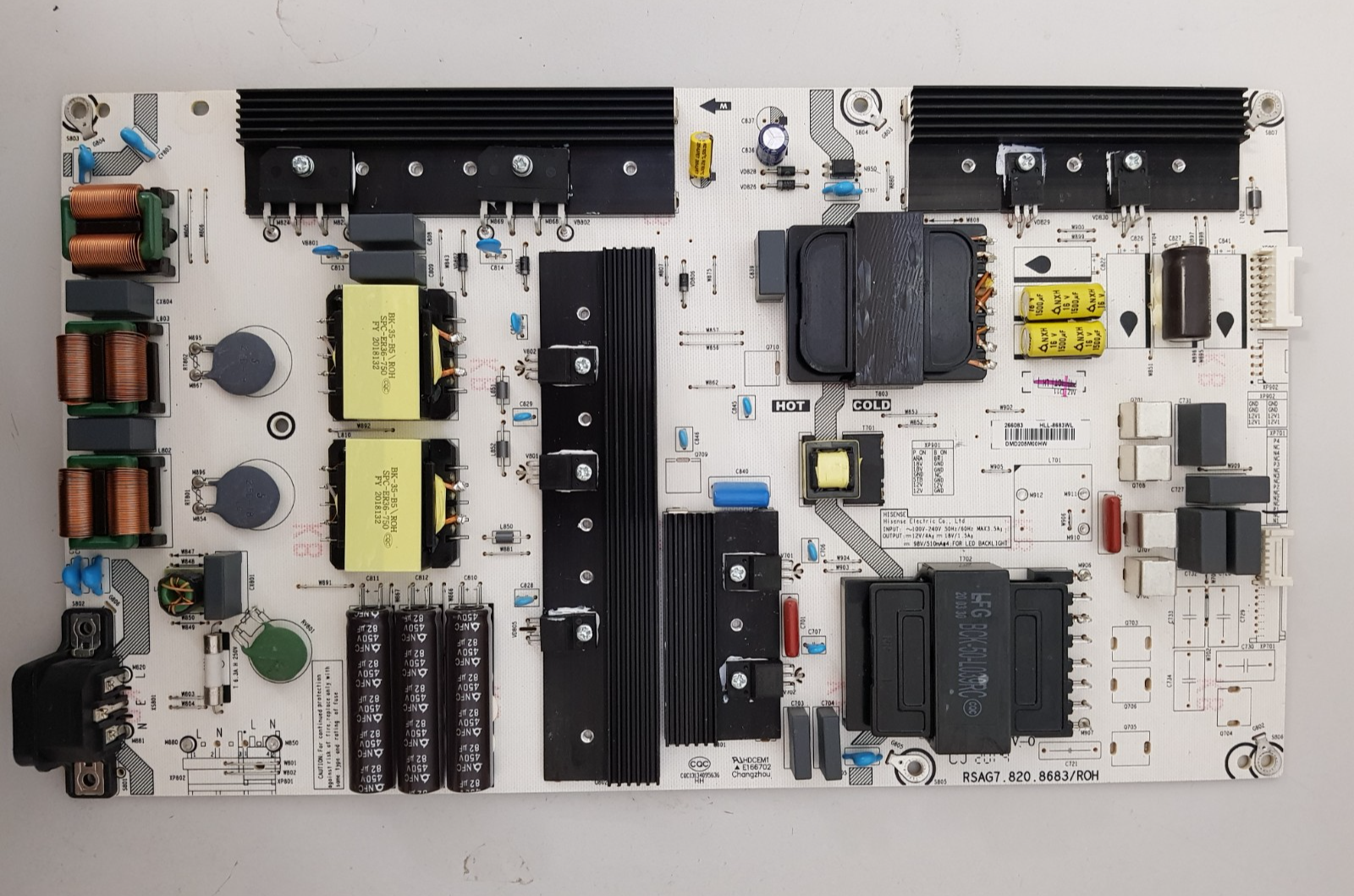 GENUINE HISENSE 75S8 POWER SUPPLY BOARD RSAG7.820.8683 HLL-8683WL