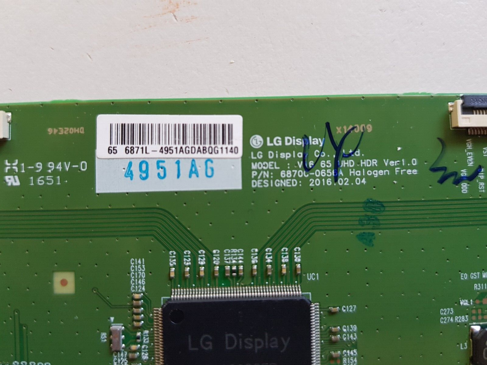 GENUINE LG 65UJ7700 T-CON BOARD 6871L-4951A 6870C-0656A