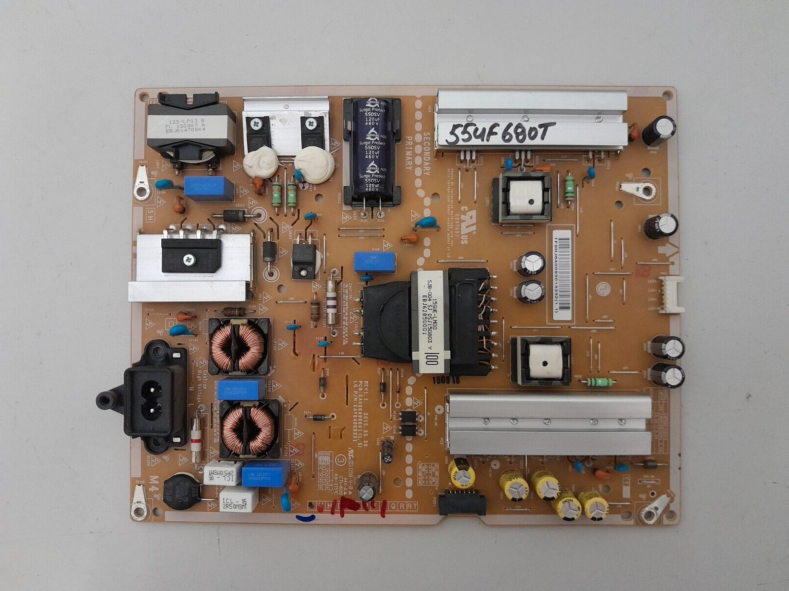 GENUINE LG 55UF680T POWER SUPPLY BOARD EAY64009301 EAX66490601 1.5 LGP55E-15UL2