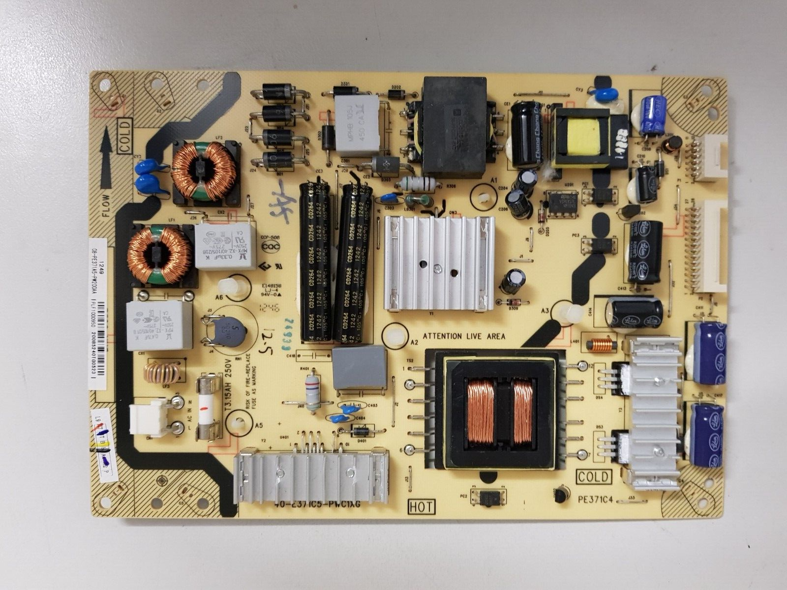 GENUINE TOSHIBA 39AL900A POWER SUPPLY BOARD 40-E371C5-PWC1XG 08-PE371A5-PW200AA