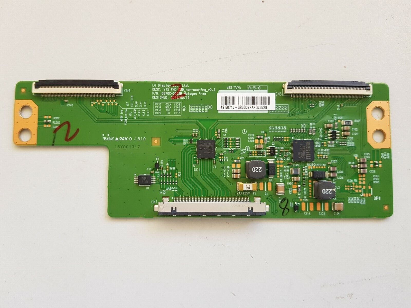 GENUINE LG 49LF5000 49LF5100 49LF5900 T-CON BOARD 6871L-3850DE 6870C-0532B