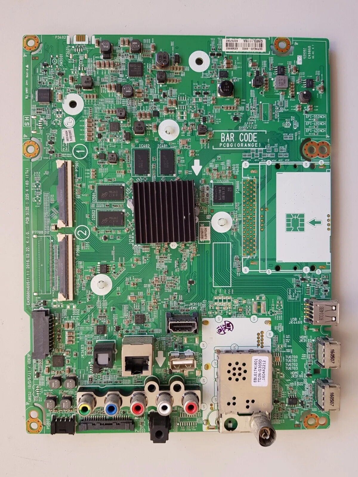 GENUINE LG 55UH652T MAIN BOARD EAX66804605 (1.1) 63588902 82257502