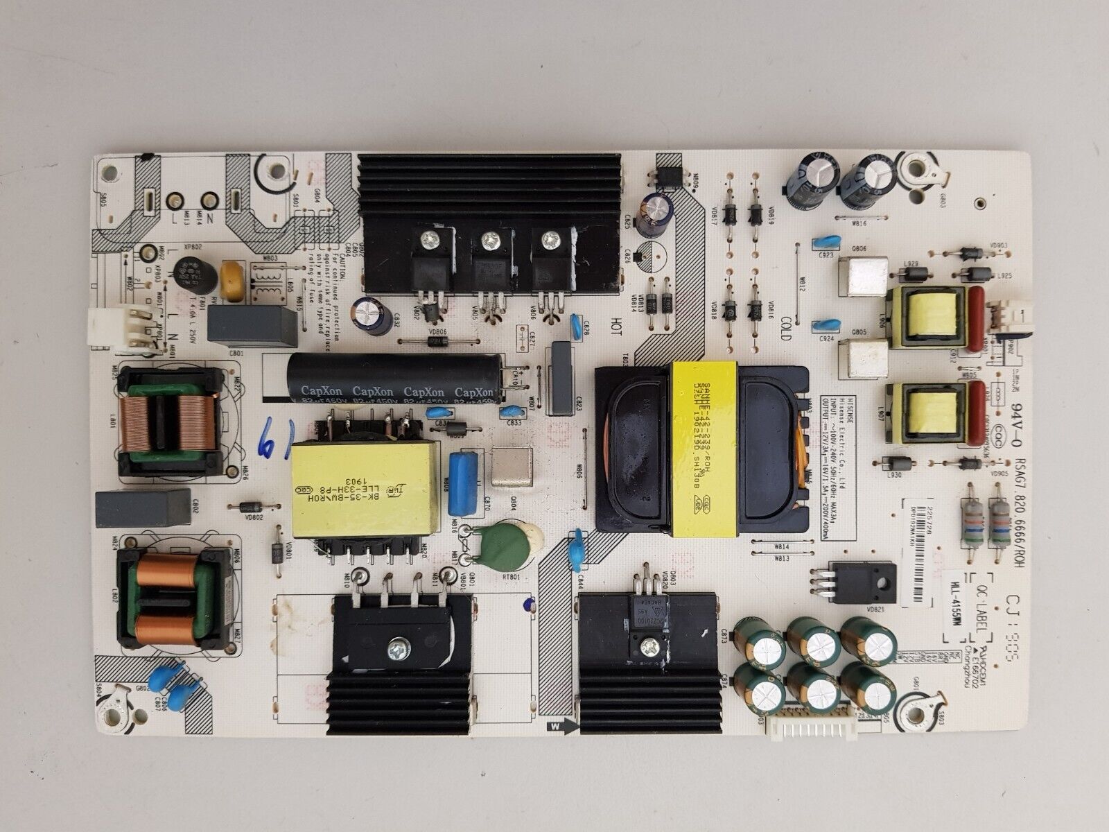 GENUINE HISENSE 49P4 POWER SUPPLY BOARD RSAG7.820.6666 HLL-4155WN 225726