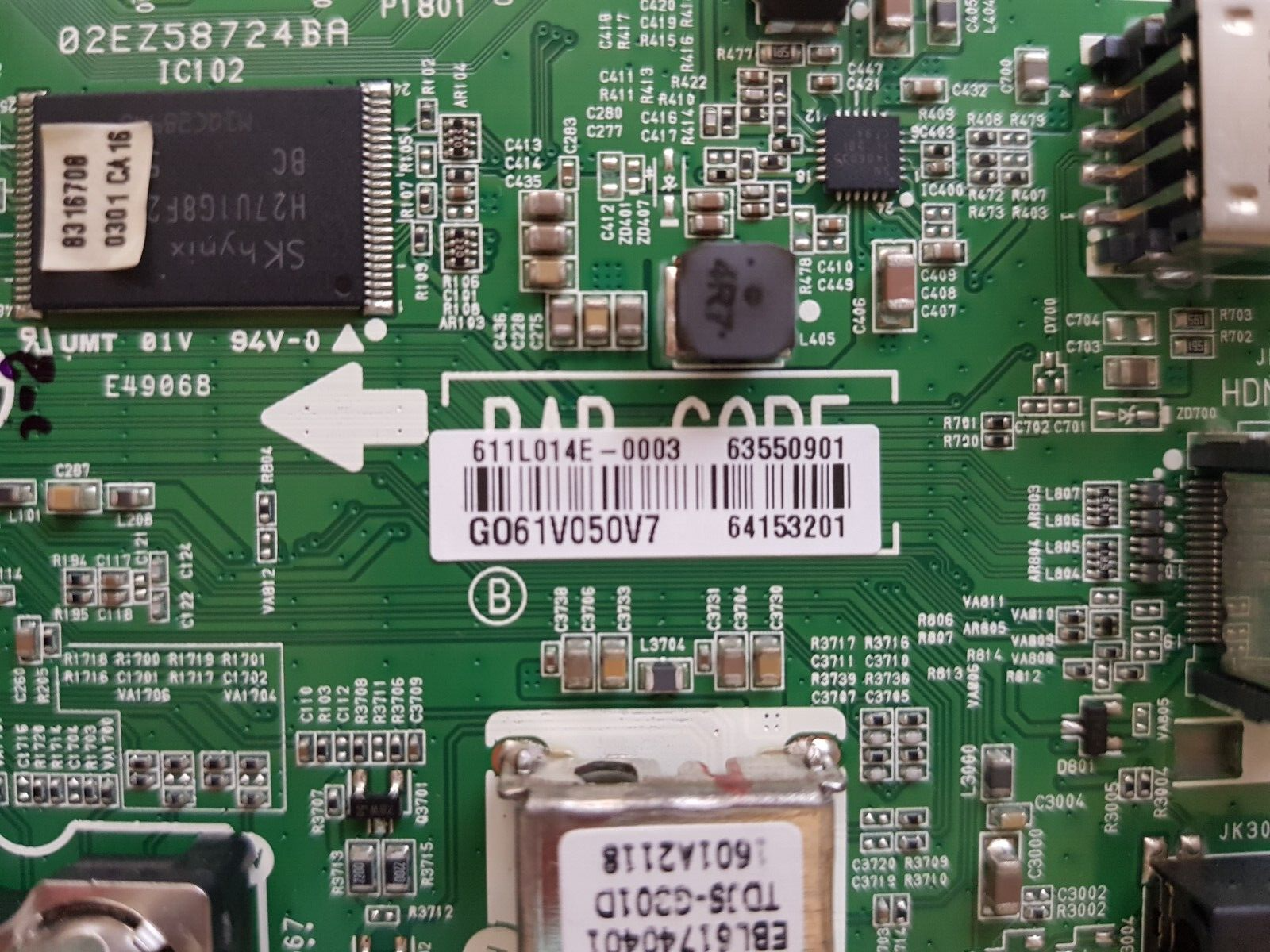 GENUINE LG 43LH541T-TD MAIN BOARD EAX66870204 (1.0) 63550901 64153201