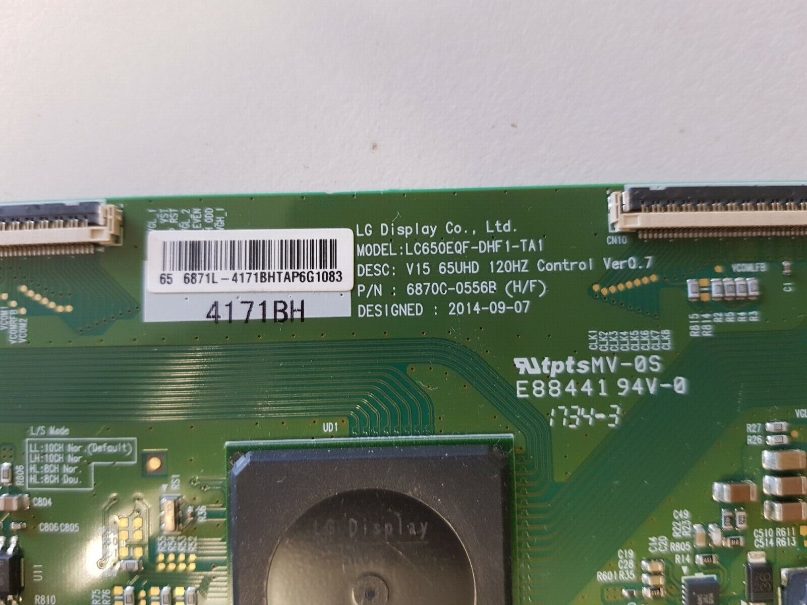 GENUINE LG DISPLAY SW0876 T-Con Board 6870C-0556B 6871L-4171B V15 65 UHD VER 0.7