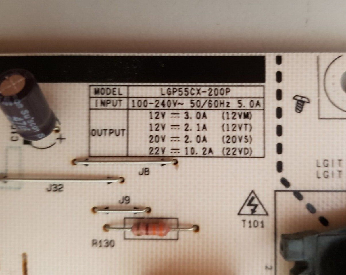 GENUINE LG OLED55CXPTA POWER SUPPLY BOARD EAY65689401 EAX68999701 LGP55CX-200P