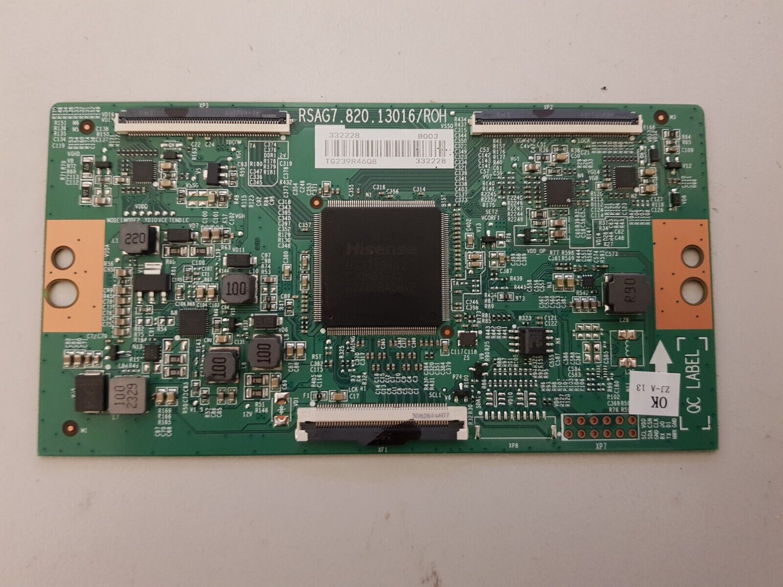 GENUINE HISENSE 50A7KAU TCON BOARD 332228  RSAG7.820.13016