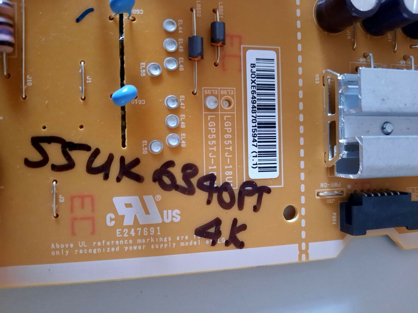 GENUINE LG 55UK6340 Power Supply Board  EAY64948701 LGP55TJ-18U1 EAX67865201(1.6