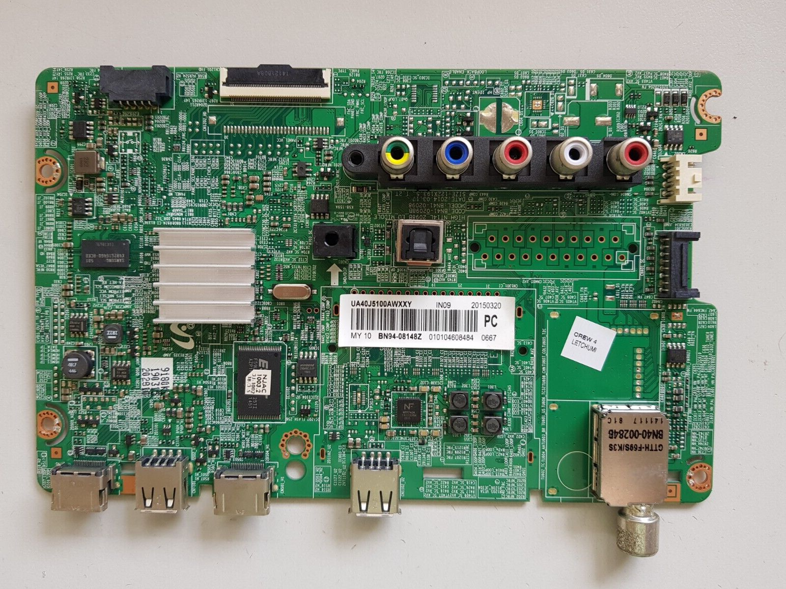 GENUINE SAMSUNG UA40J5100 VER TD01 MAIN BOARD BN94-08148Z BN41-02098B