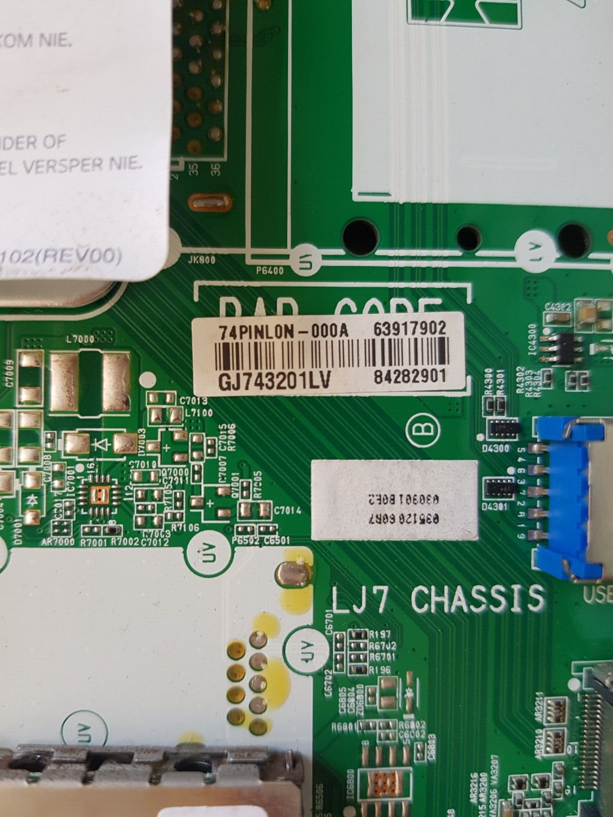 GENUINE LG 60SJ850T MAIN BOARD EAX67032904 1.0 84282901 63917902