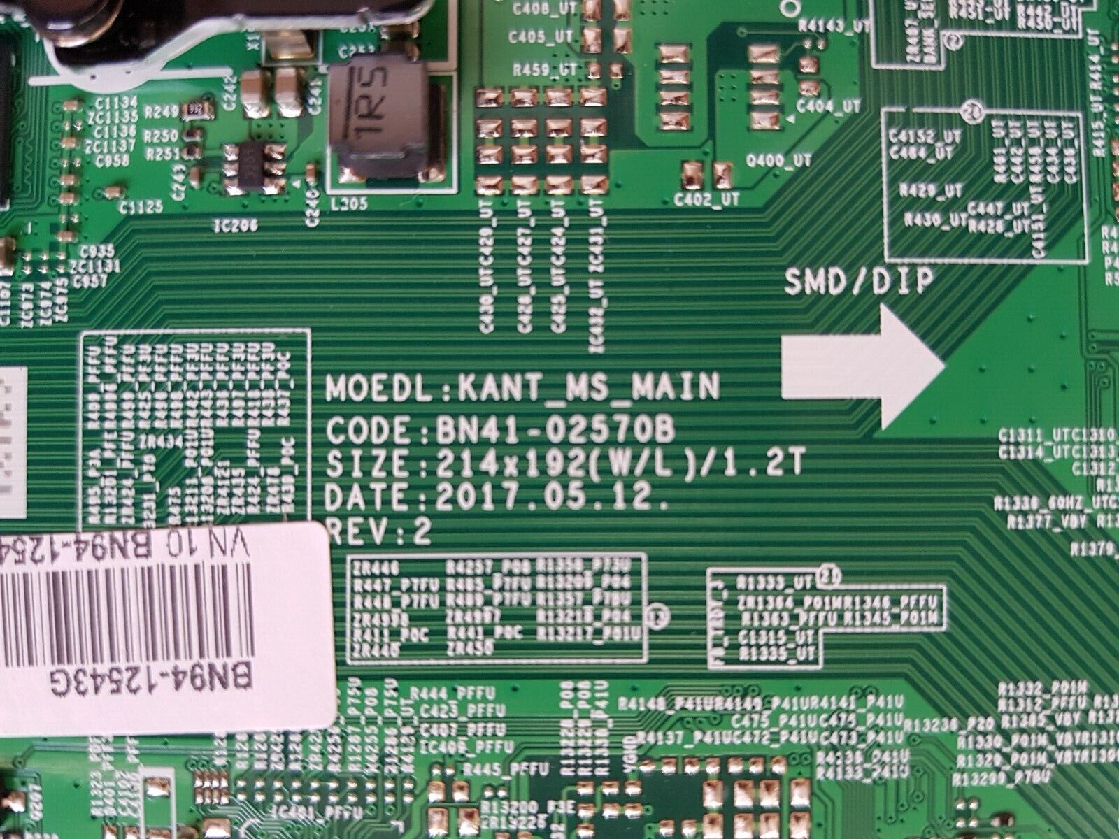 GENUINE SAMSUNG UA75MU7000 (VER FA01) MAIN BOARD BN94-12543G BN94-11976G
