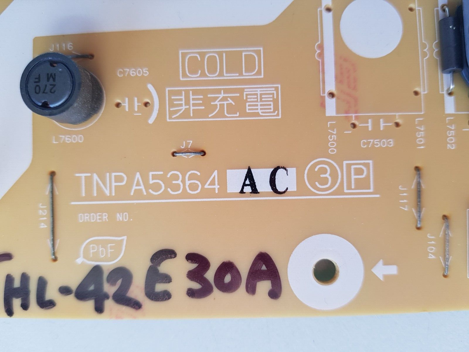 GENUINE PANASONIC THL42E30A TH-L42E30A POWER SUPPLY BOARD TNPA5364 AC (3)[P]