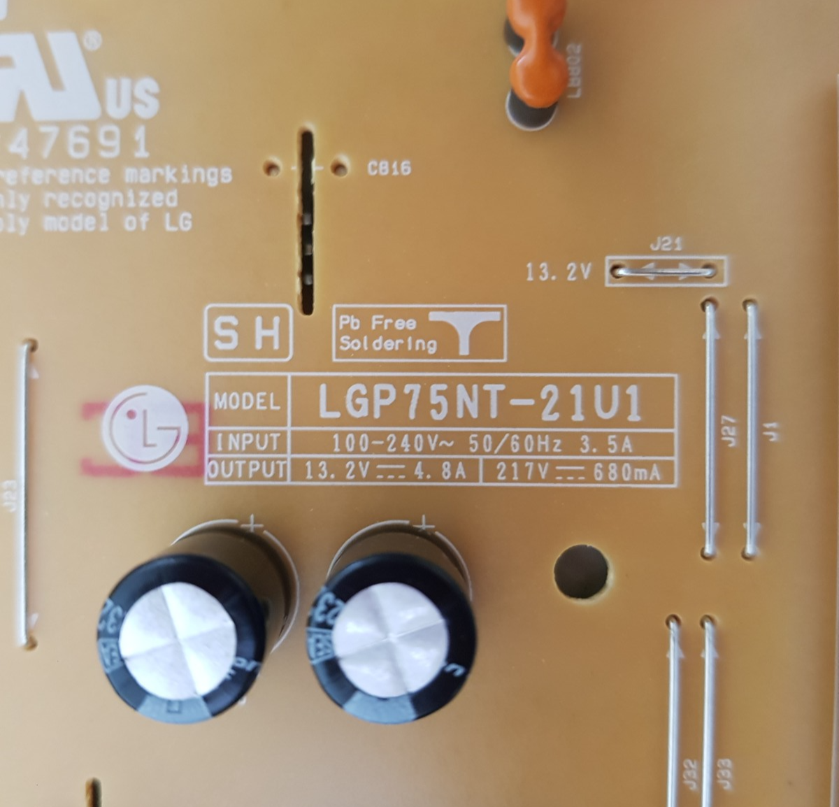 GENUINE LG 75UR8050PSB POWER SUPPLY BOARD EAX69501502 1.1 EAY65895542