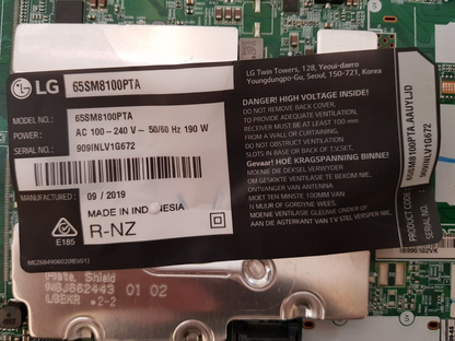 GENUINE LG 65SM8100PTA .AAUYLJD MAIN BOARD 65854802 EAX68253604 1.0 EBR87475801