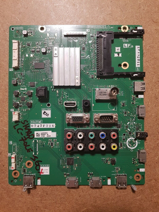 GENUINE Sharp LC-70LE360X Main Board - QPWBNG455WJN1 KG455WE0747F716 (Version B)