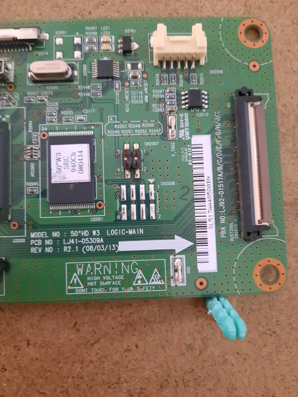 GENUINE SAMSUNG PS50A410 Logic Main Board - BN96-08801A LJ41-05309A LJ92-01517A