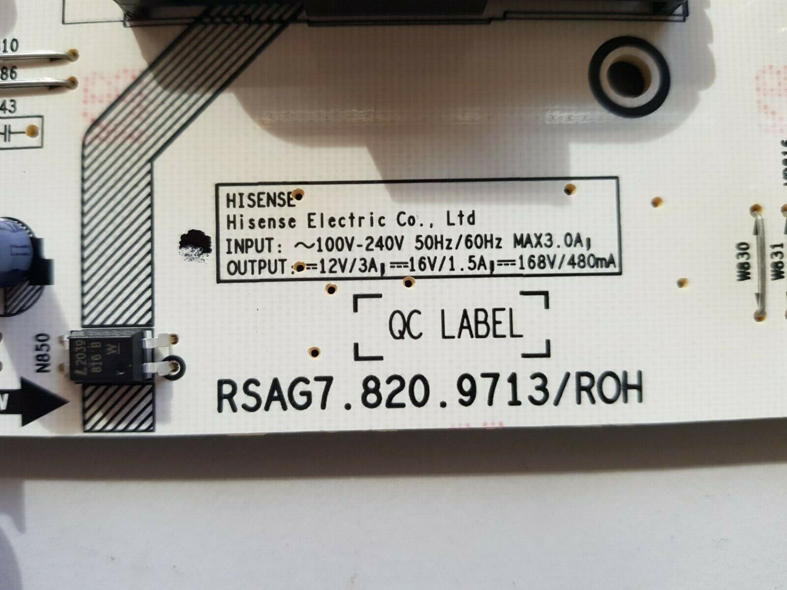 GENUINE HISENSE 55S8 POWER SUPPLY BOARD RSAG7.820.9713/ROH T265039