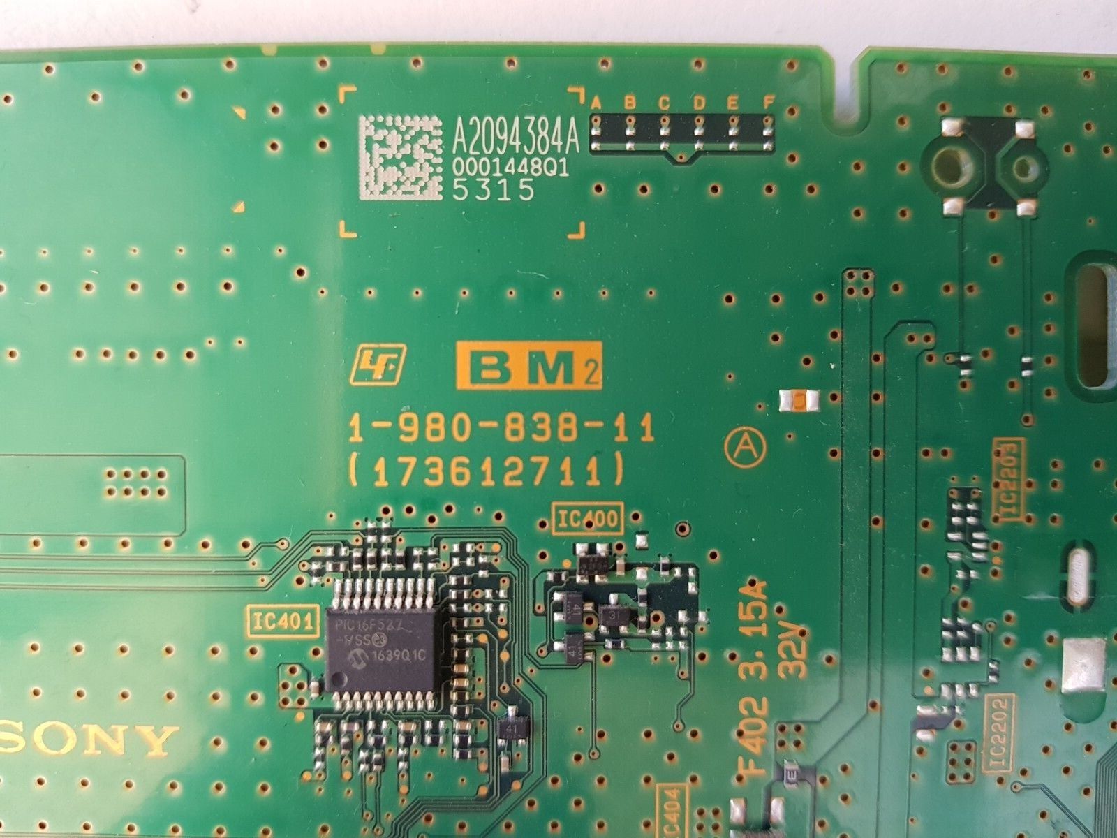 GENUINE SONY 65Z9D MAIN BOARD 1-980-838-11 173612711 BM2 A2094384A 5315