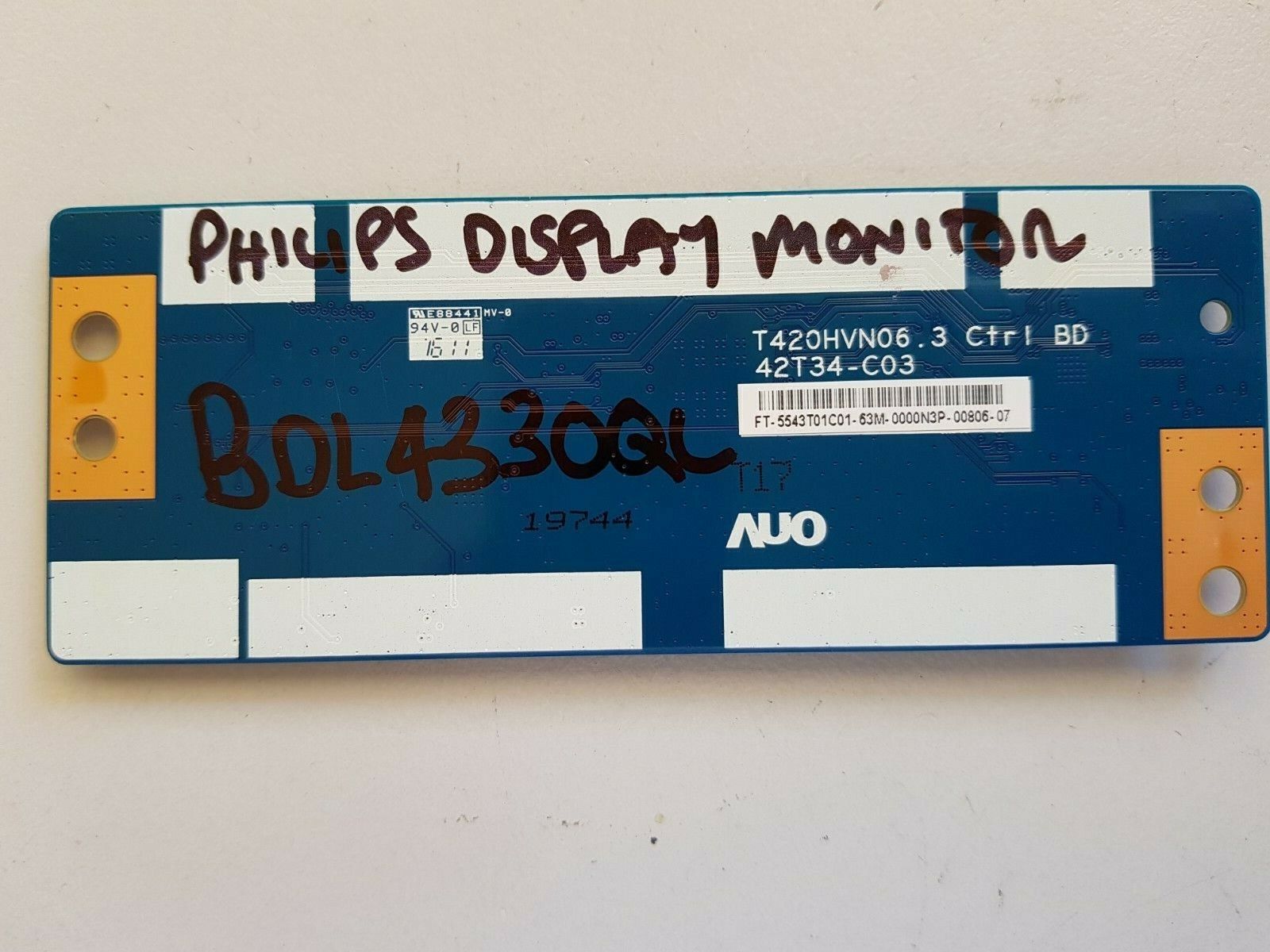 GENUINE PHILIPS BDL43300QL T-CON BOARD T420HVN06.3 42T34-C03 5543T01C01