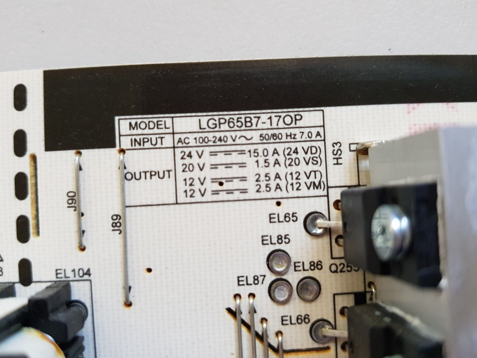 GENUINE LG OLED 65B7 POWER SUPPLY BOARD LGP65B7-17OP EAY64470101 (BRAND NEW)